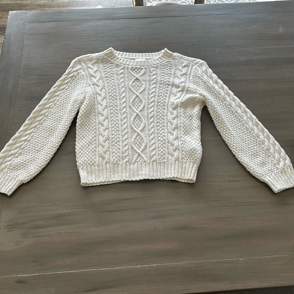 Girls cream crew neck Abercrombie kids sweater